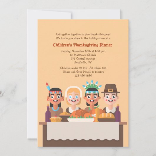 Première invitation de Thanksgiving (Devant)