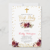 Première invitation élégante de sainte communion (Devant)