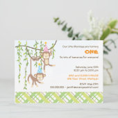 Première invitation jumelle d'anniversaire de (Debout devant)