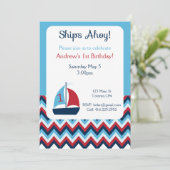 Première invitation nautique d'anniversaire (Debout devant)