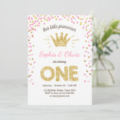 Première invitation Princesse Gold Pink Twins (Debout devant)