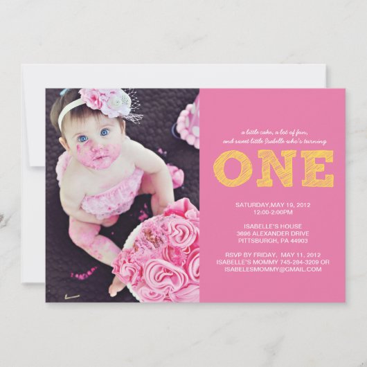 Première invitation UNE d'anniversaire (Devant)