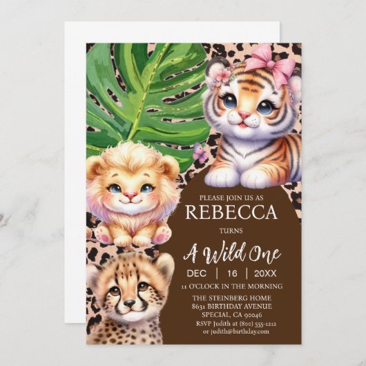 Première Invitations d'anniversaire (Devant / Derrière)