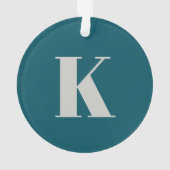 Première lettre | Teal Monogram Modern Stylish Coo (dos)