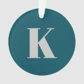Première lettre | Teal Monogram Modern Stylish Coo (devant)