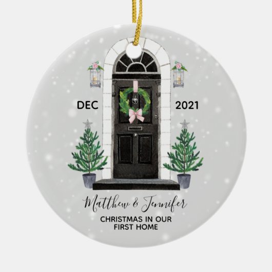 Première maison de Noël Fête Ornement de Noël (Devant)
