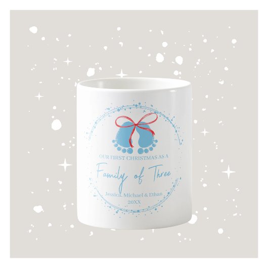 Première Mug de famille de Noël - Bleu