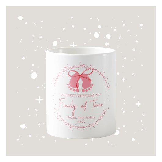 Première Mug de famille de Noël - Rose