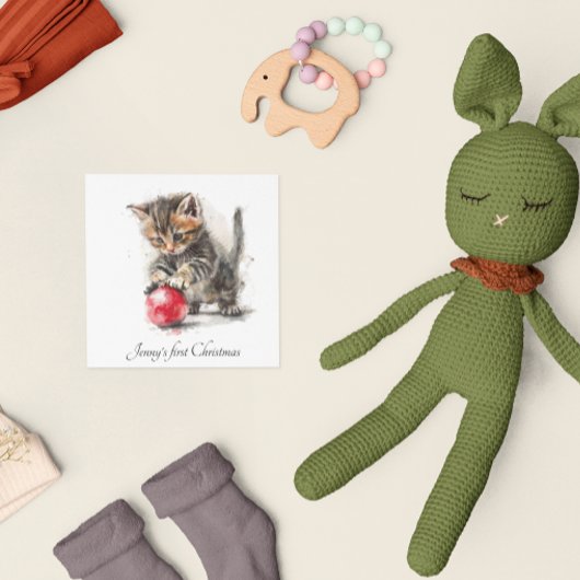 Première Noël de bébé Carte de vœux de vacances av