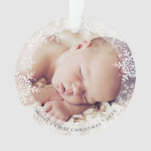 Première Noël de bébé Élégants flocons de neige Ph (devant)