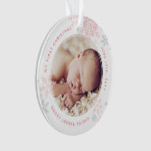 Première Noël de Bébé Fille Flocons de Neige Rose (devant)