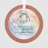Première Noël de bébé Souvenir en terre cuite avec (dos)