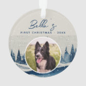 Première Noël de chiot forêt d'hiver Photo de chie (dos)