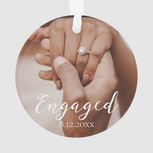 Première Noël Engagé Photo Keepsaké personnalisé (dos)