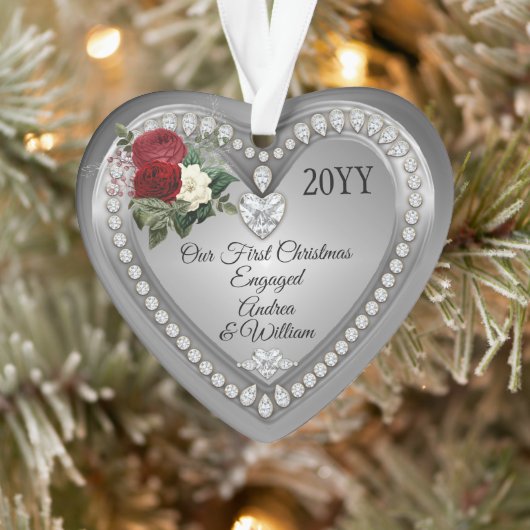Première Noël Engagé Silver Diamonds Keepsaké (Arbre)