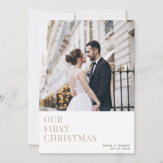 PREMIÈRE NOËL | faire-part mariage vacances (Devant)