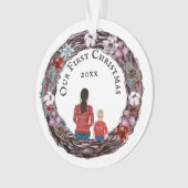 Première Noël mère célibataire bébé photo (devant)