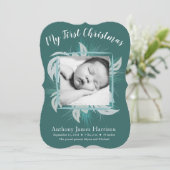 Première Noël Nouvelle Baby Faire-part Carte de va (Debout devant)