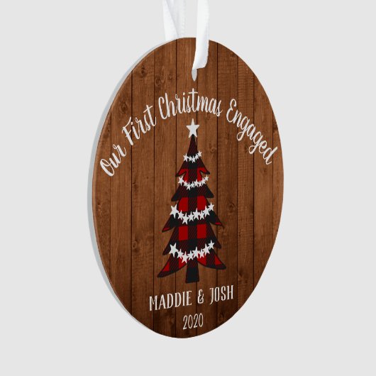 Première Noël Rustique Engagé Photo & Plaid (devant)