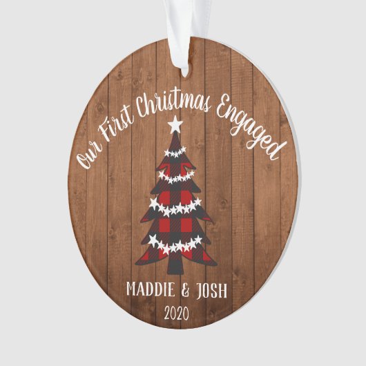 Première Noël Rustique Engagé Photo & Plaid (devant)