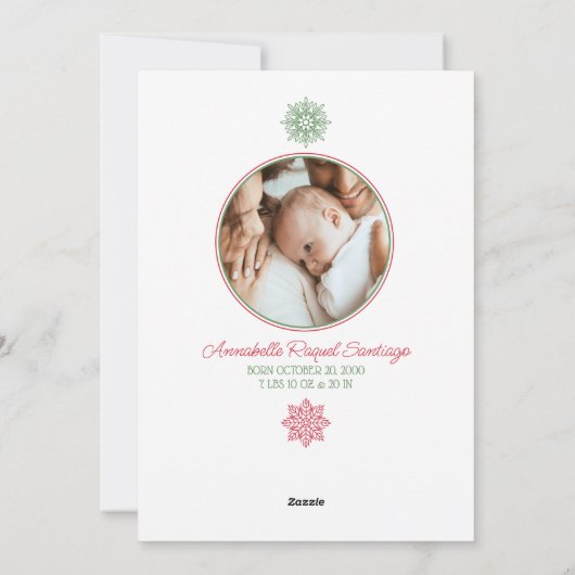 Première petite carte de Noël pour bébé (Dos)