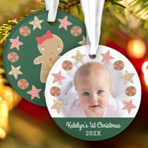 Première photo de bébé de Noël Fille au pain d'épi