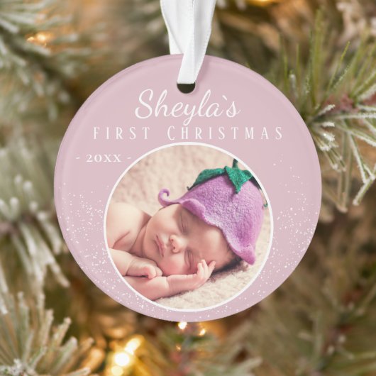 Première photo de bébé rose de Noël (Arbre)