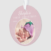 Première photo de bébé rose de Noël (devant)