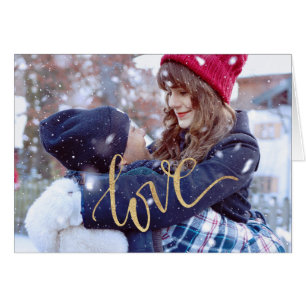 Première photo de couple de Noël Carte de vœux de
