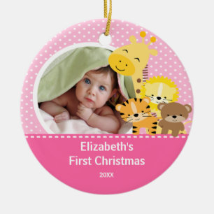 Première photo de Noël de bébé Ornement Girafe
