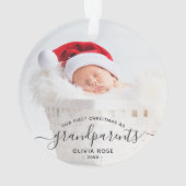 Première photo de Noël des grands-parents, écritur (dos)