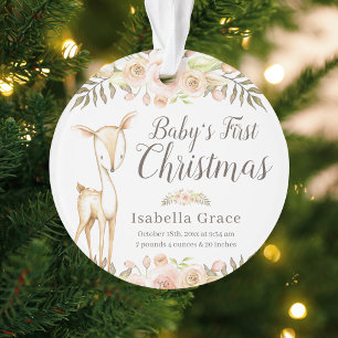 Première photo de Noël du bébé de Cerfs d'Aqua