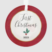 Première photo de Noël du bébé Green & Red Holly (dos)