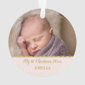 Première photo de Noël du bébé Monogramme rose pâl (dos)