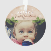 Première photo de Noël du bébé mou de la Pine de n (dos)