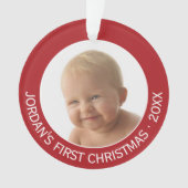 Première photo de Noël du bébé Nom et année person (devant)