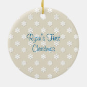 Première photo de Noël du bébé Ornement de flocon  (Dos)