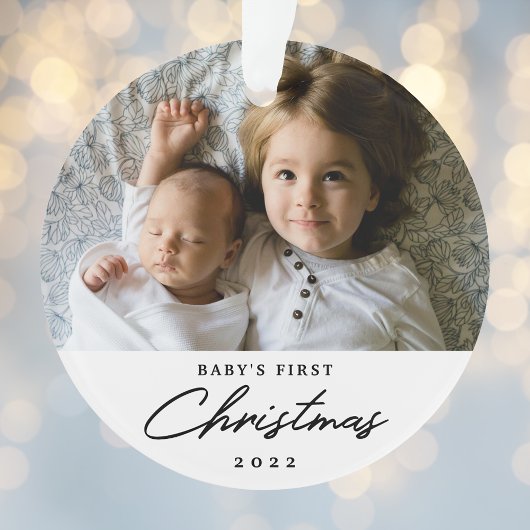 Première photo de Noël du bébé personnalisé modern