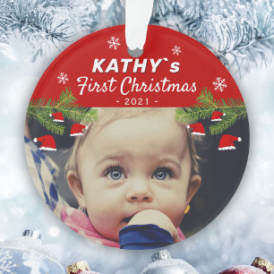 Première photo de Noël du bébé Pin de chapeau du P