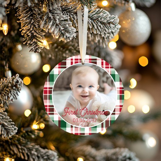 Première photo de Noël Script Motif Classique