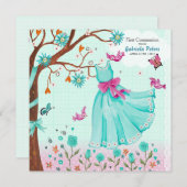 Première robe de communion | Invitations fille (Devant / Derrière)