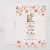 Première Rodéo, 1er anniversaire Invitation de fêt (Devant / Derrière)