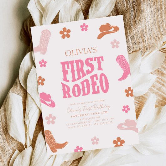 Première Rodéo 1er Anniversaire Invitation Retro C