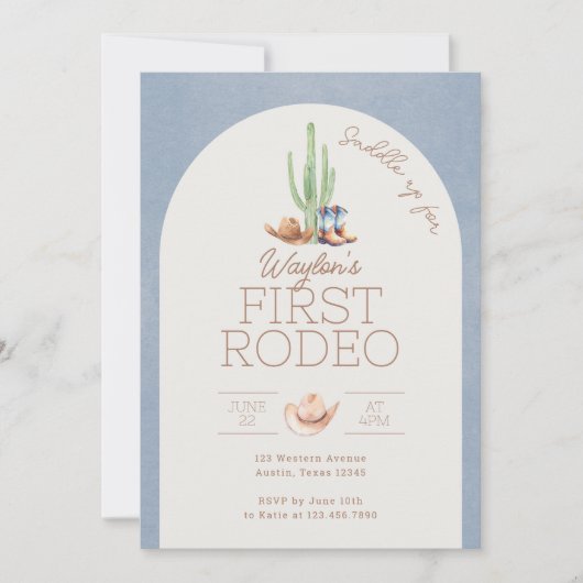 Première Rodéo 1er Invitation anniversaire (Devant)