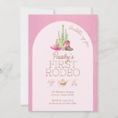 Première Rodéo Girl 1er Invitation anniversaire (Devant)
