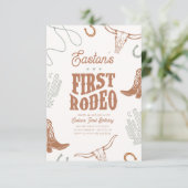 Première Rodéo Invitation Anniversaire Cowboy Part (Debout devant)