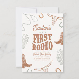 Première Rodéo Invitation Anniversaire Cowboy Part