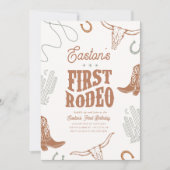 Première Rodéo Invitation Anniversaire Cowboy Part (Devant)