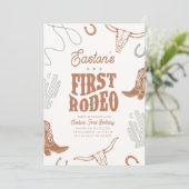 Première Rodéo Invitation Anniversaire Cowboy Part (Debout devant)