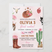 Première Rodéo Western Cowgirl Invitation Annivers (Devant)